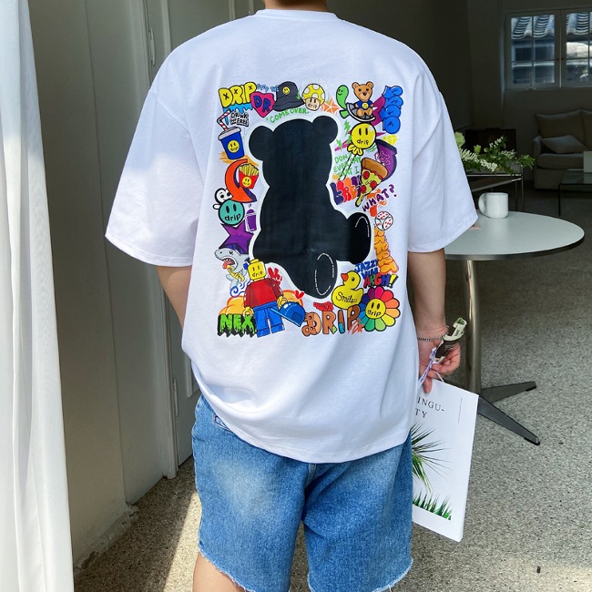 [3컬러]컴오 남자 아이스 분또면 루즈핏 반팔 티셔츠